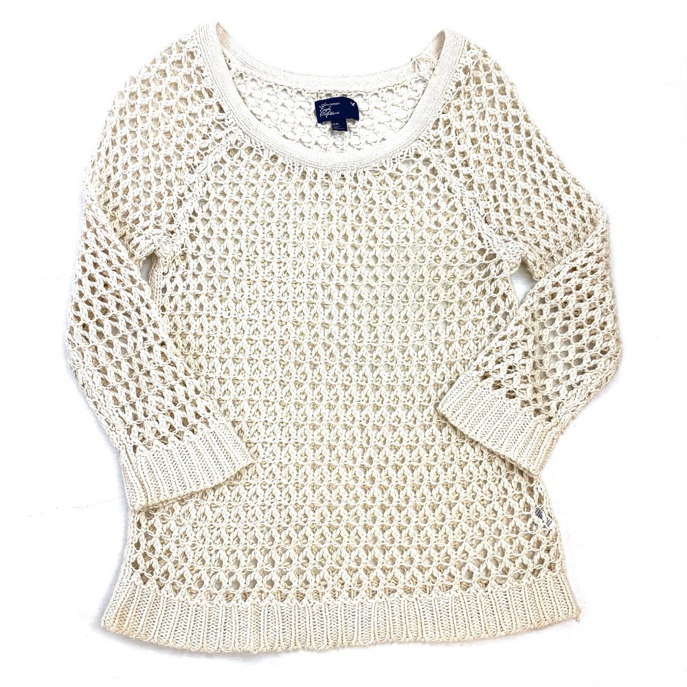 IBIZA SUNSETS Mesh Natural Cotton Top | M